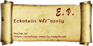 Eckstein Vászoly névjegykártya